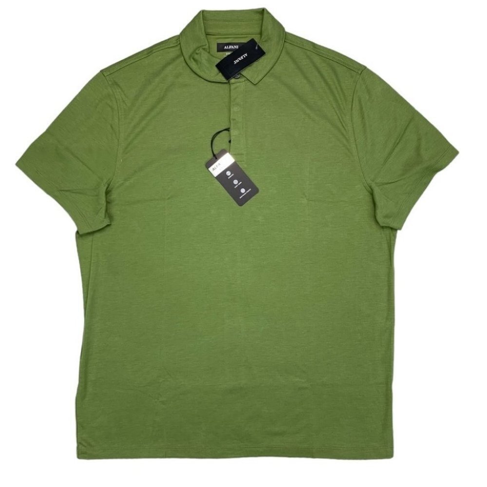 Alfani Mens Short Sleeve Polo Shirt Green size L